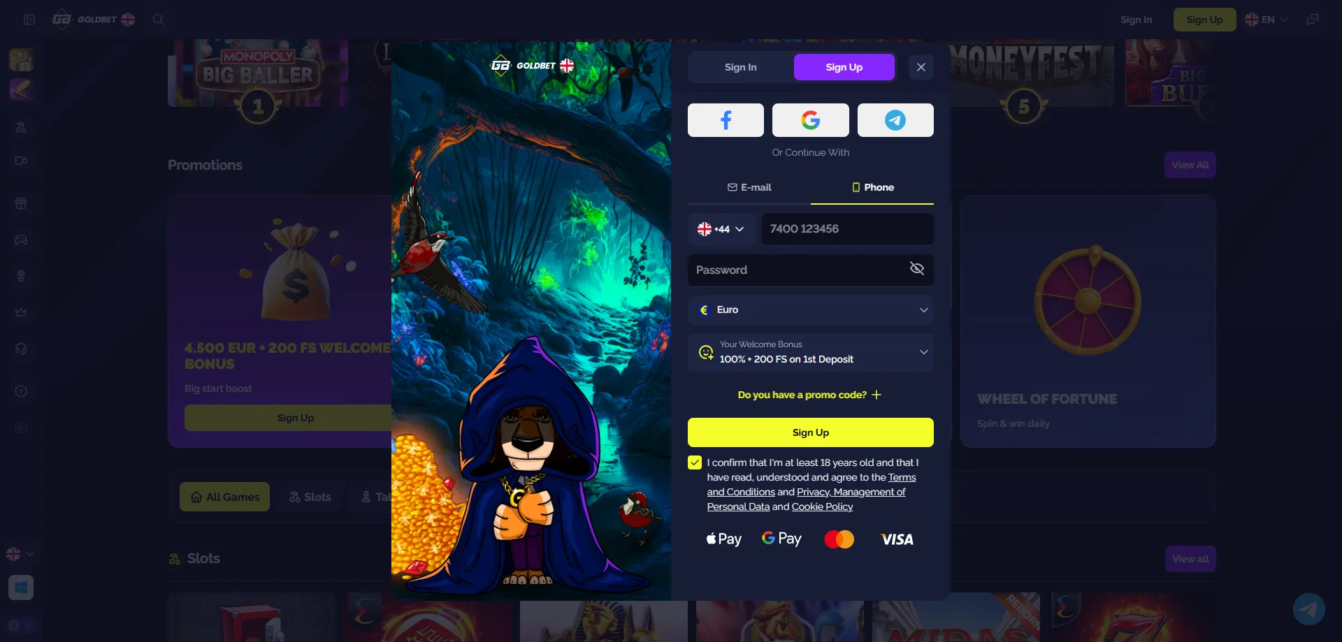 كيفية التسجيل في Goldbet Casino من تونس