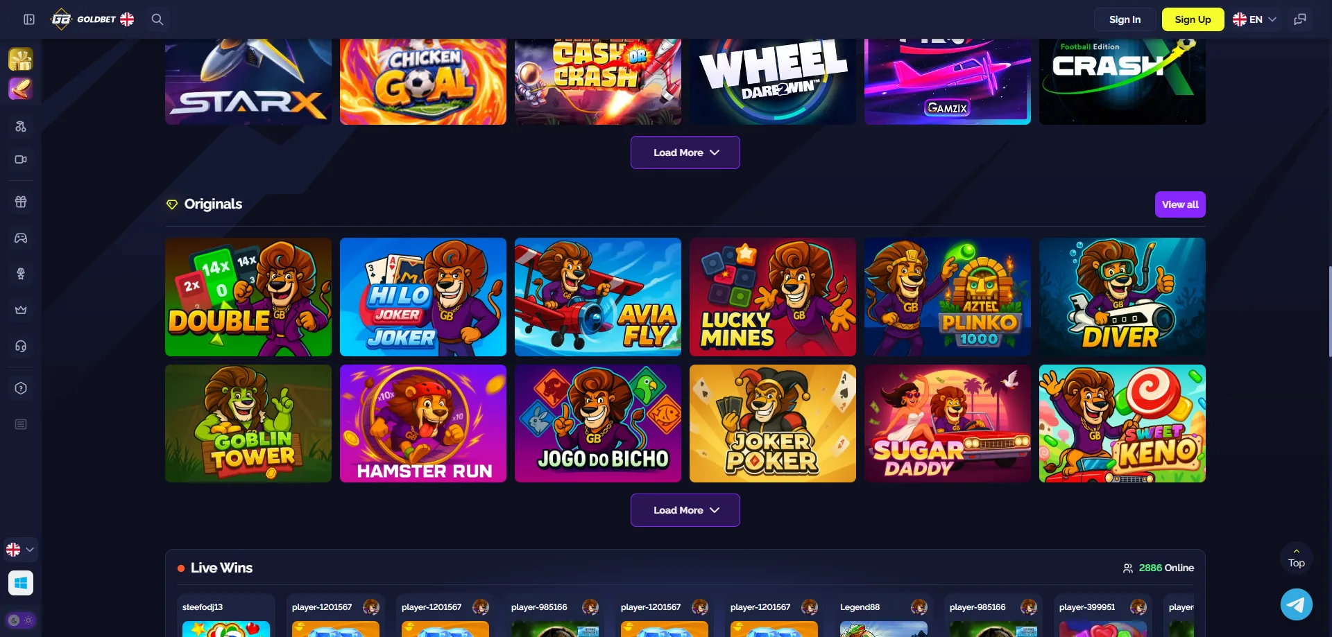 ألعاب الكازينو والفتحات في Goldbet &mdash; تشكيلة واسعة