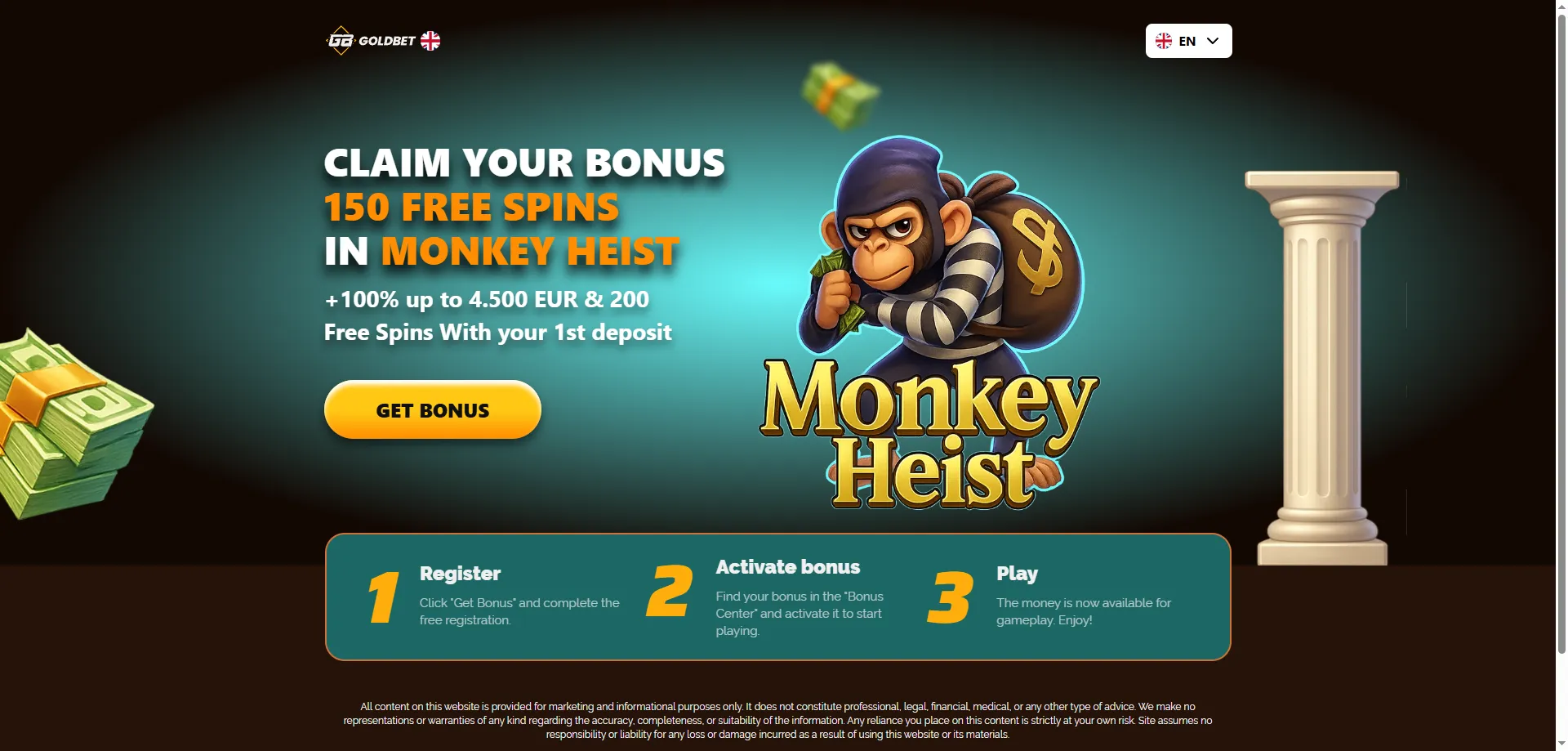 عروض ومكافآت Goldbet Casino في تونس &mdash; بونص 15000 TND
